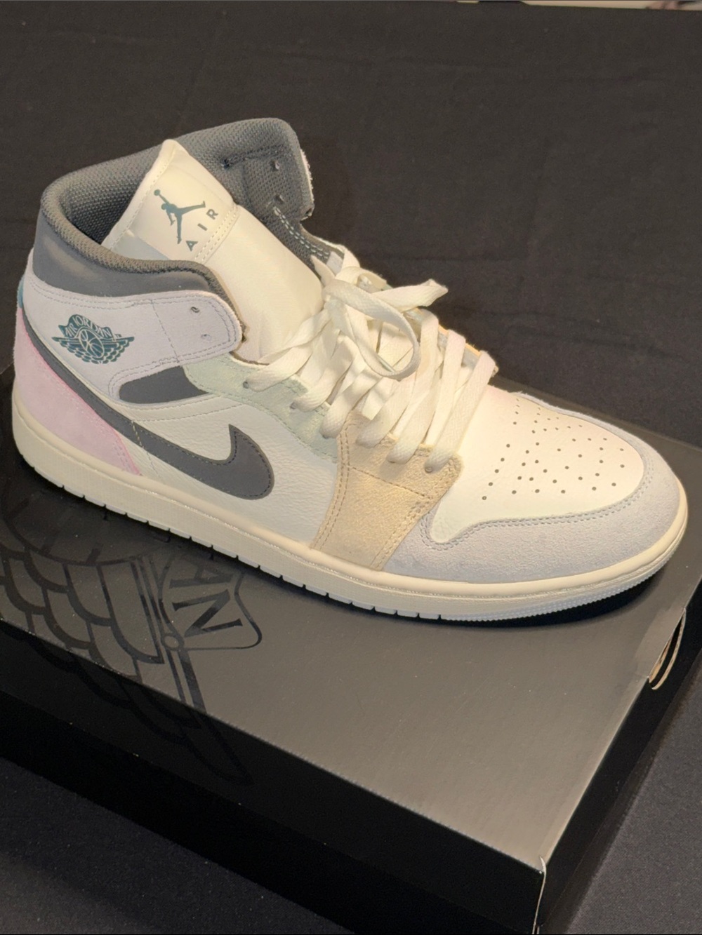 Jordan Women's Mid-Top Sneakers in SAIL/ICED JADE-ANTHRACITE